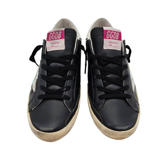 Golden Goose Superstar Nordstrom Black Leather Iridescent Star Size 38 US 8 - Picture 3 of 9